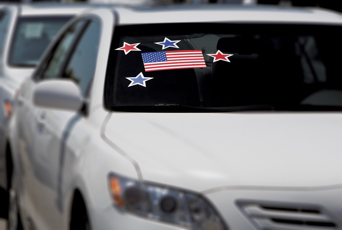 LARGE WINDSHIELD STICK-ON - U.S. FLAG