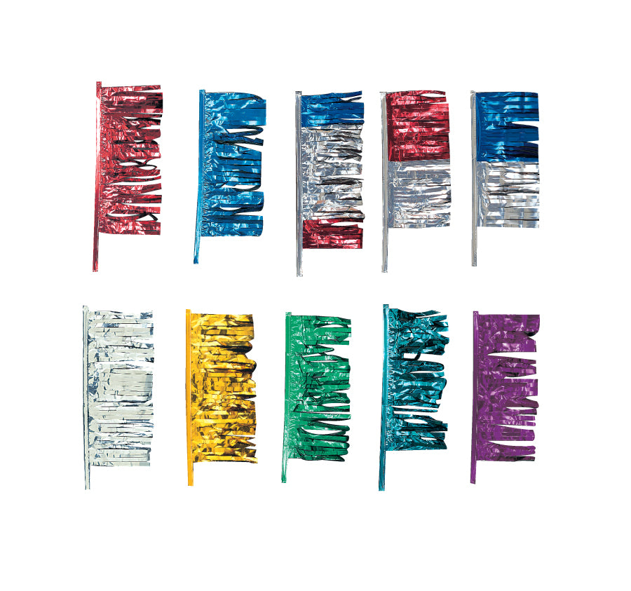 Metallic Antenna Fringe Flags