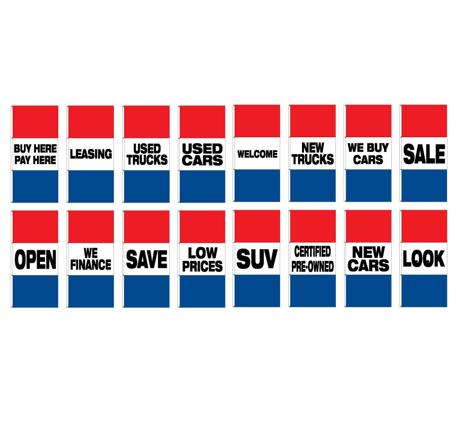 Horizontal Slogan Drape Flags