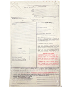PURCHASE AGREEMENT - MOTOR VEHICLE