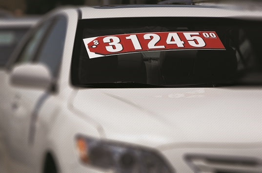 WINDSHIELD TAG NUMBER- EXTRA LARGE RED 9 1/4 INCH