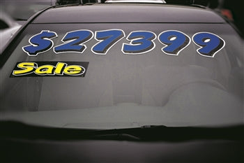 WINDSHIELD NUMBERS & SLOGANS - BLUE DIE CUT GRAPHIC