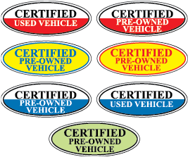 Windshield Certified Oval Signs