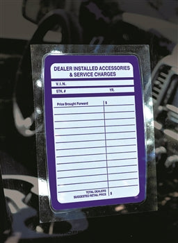 DEALER ADD-ON STICKERS