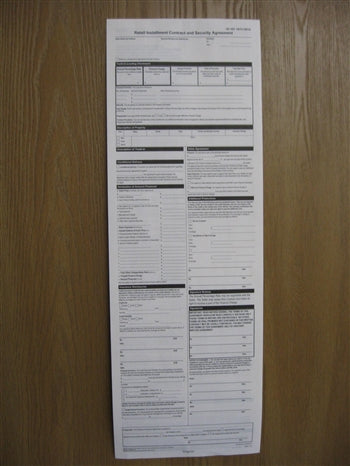 RETAIL INSTALLMENT CONTRACTS & SECURITY AGREEMENT